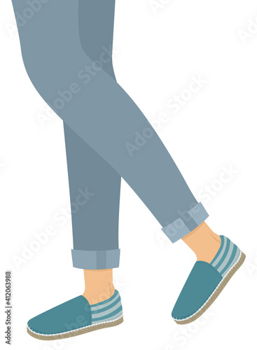 Girl Espadrille Shoes Illustration