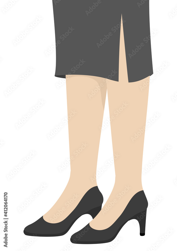 Girl Pumps Court Shoes Illustration