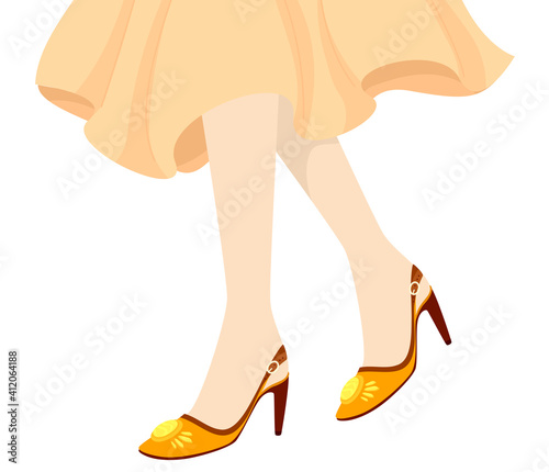 Girl Slingback Shoes Illustration