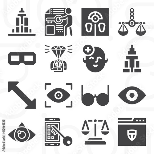 16 pack of integrity  filled web icons set