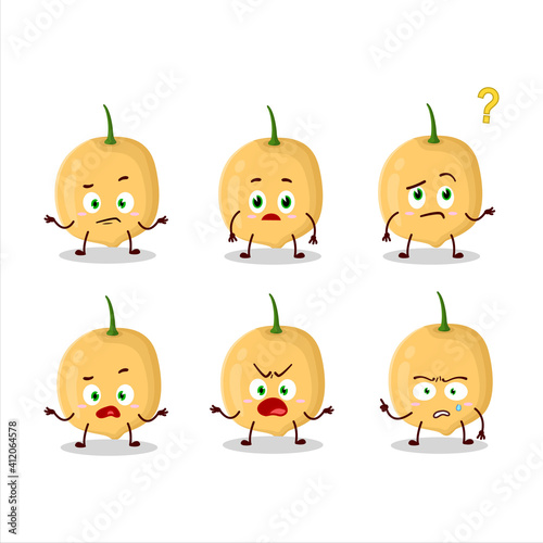 Cartoon character of burmese grapes with what expression