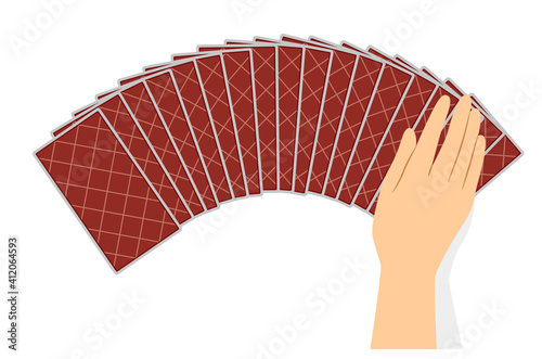 Hand Tarot Cards Deck Illustration