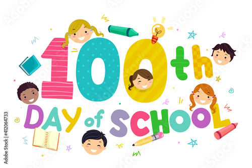 100th Day of School Stickman Kids photo