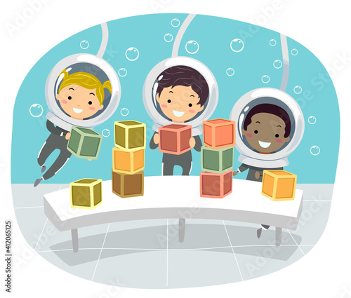 Stickman Kids Underwater Pl...