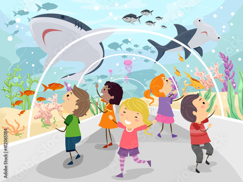 Stickman Kids Underwater Tu...