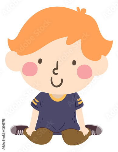Kid Boy W Position Sitting ...