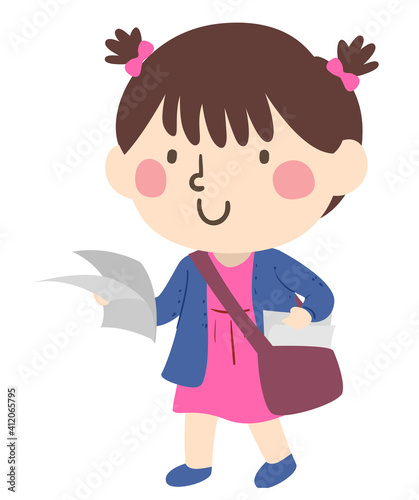 Kid Girl Class Messenger Il...