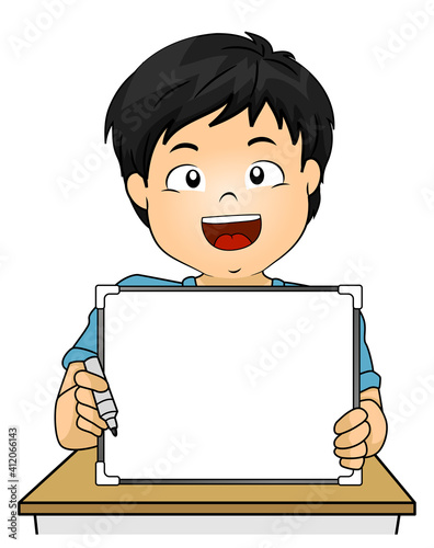 Kid Boy Asian White Board M...