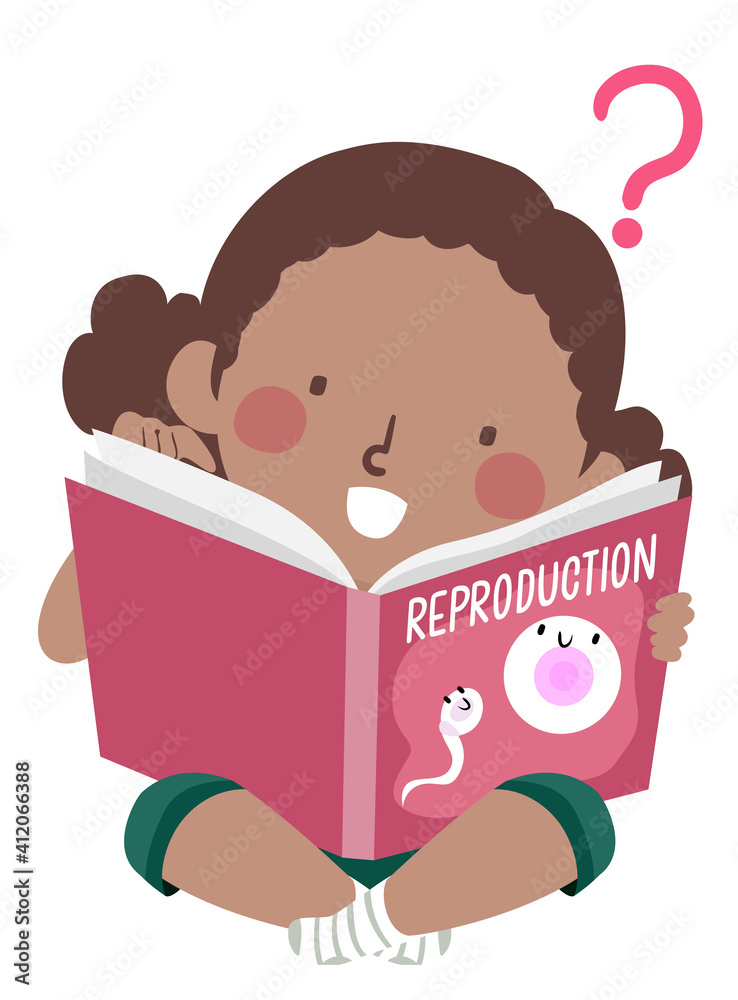 Kid Girl Black Reproduction Book Illustration Kid Girl Black Reproduction Book Illustration
