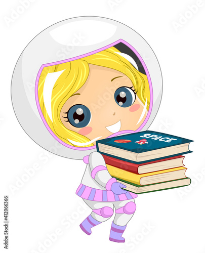 Kid Girl Astronaut Carry Sp...