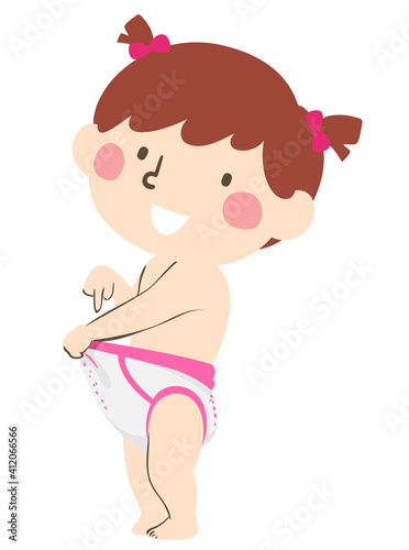 Kid Toddler Girl Private Part Illustration