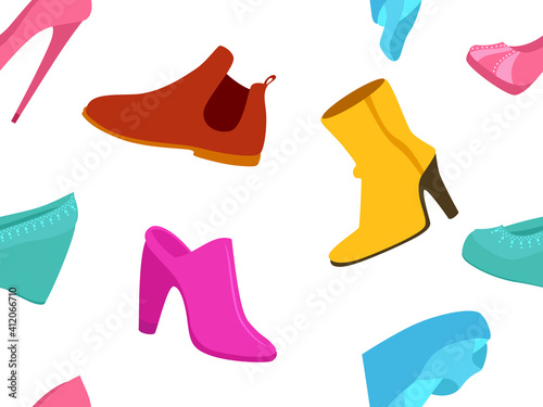 Girl Shoes Seamless Background Illustration