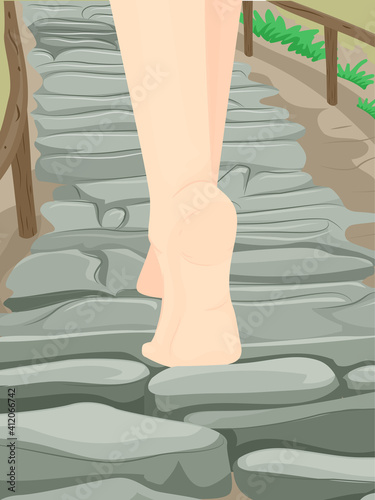 Feet Girl Barefoot Stone Pa...