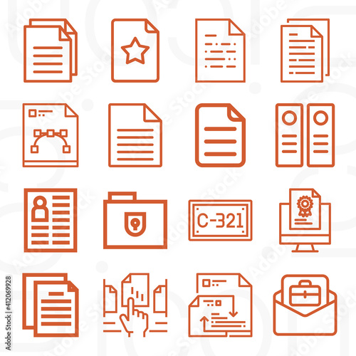 16 pack of charter  lineal web icons set