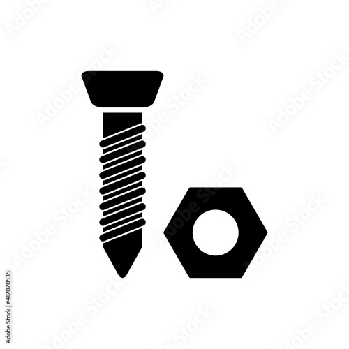 Screw Nut And Bolt Icon Design Vector Template Illustration