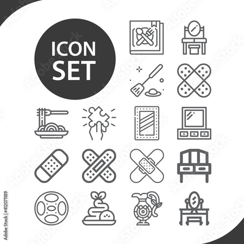 Simple set of mixture related lineal icons.