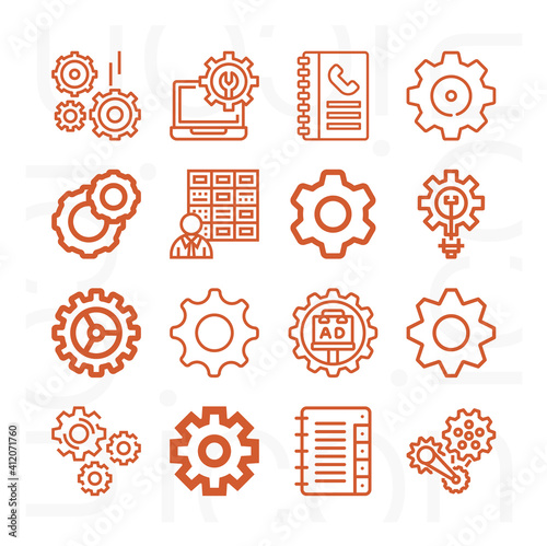 16 pack of supposed  lineal web icons set