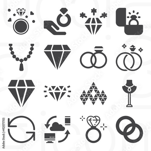 16 pack of suggestion  filled web icons set