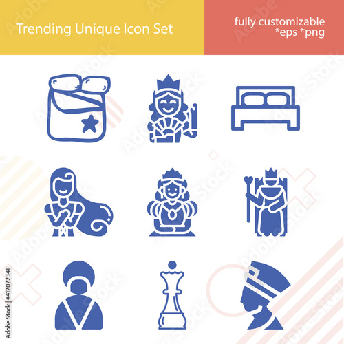 Simple set of duchess related filled icons.