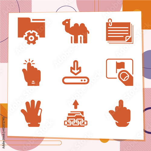 Simple set of 9 icons related to app