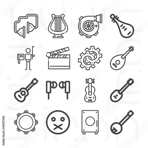 16 pack of psychic  lineal web icons set
