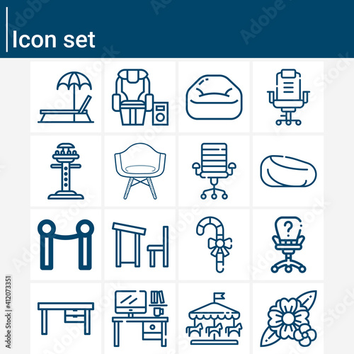 Simple set of moderate related lineal icons.