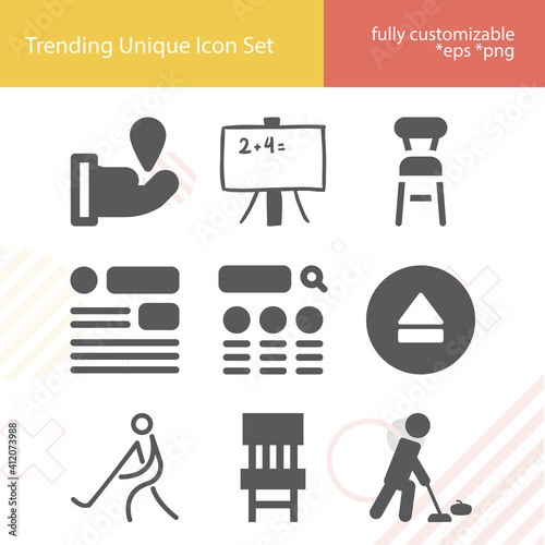 Simple set of lead related filled icons.