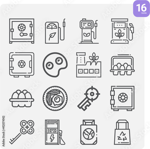Simple set of hatch related lineal icons.