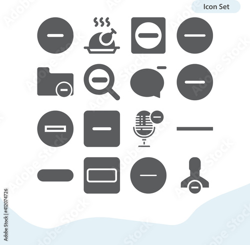 Simple set of sans related filled icons. photo