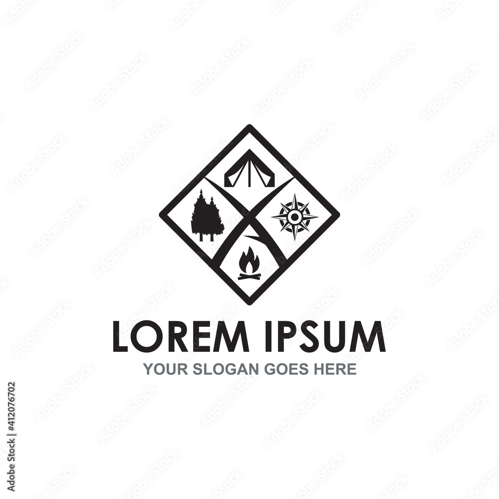 camping vector , adventure logo vector