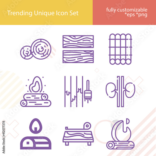 Simple set of wind instrument related lineal icons.