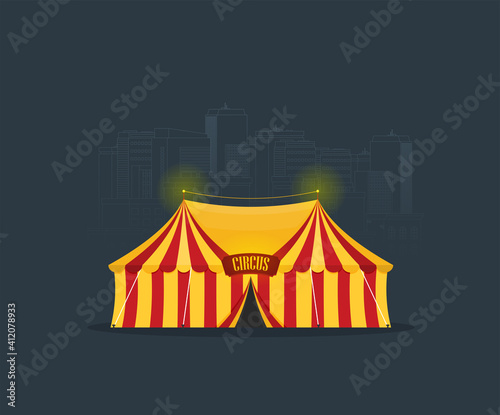 Circus tent vector, flat design