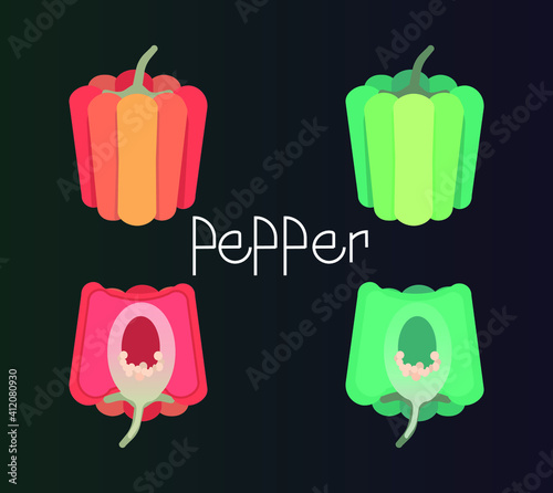 vegetables pepper background retro proper food set