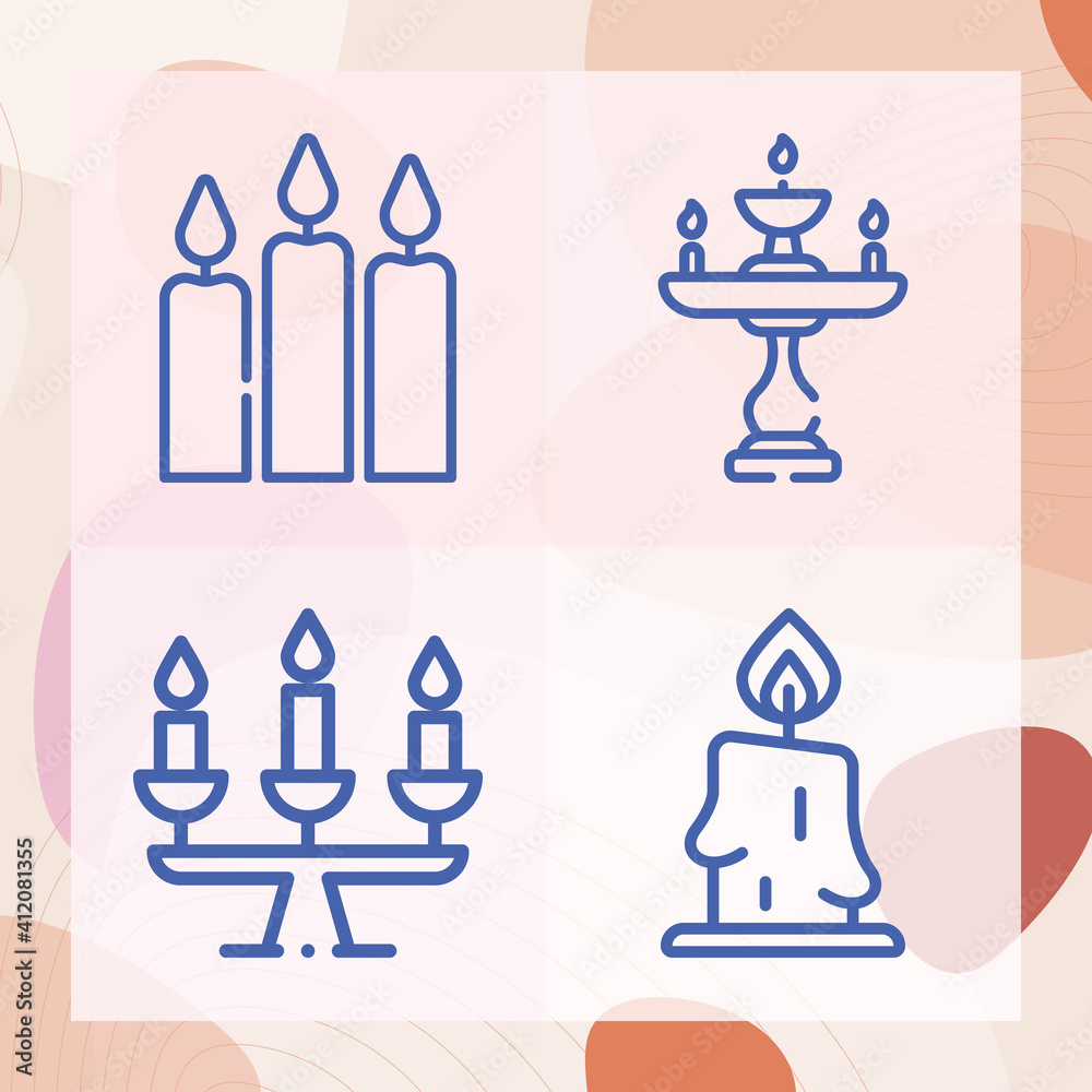 Simple set of wax light related lineal icons Simple set of wax light related lineal icons