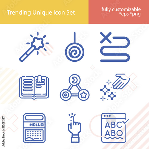 Simple set of signified related lineal icons.