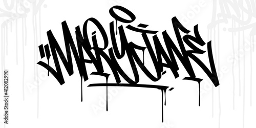 Graffiti Style Hand Written Word Maryjane Vector Illustration Art