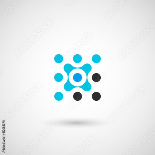 Modern molecular network sign, great design for any purposes. Template design. Modern vector illustration. Data science concept. Business concept. Digital science technology concept