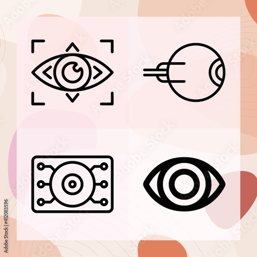 Simple set of city center related lineal icons