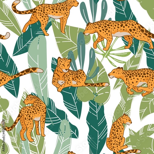 Jaguar or panther, cheetah or leopard pattern
