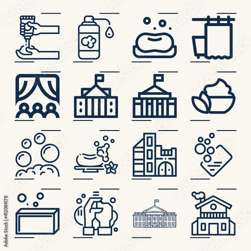 Simple set of opera related lineal icons.