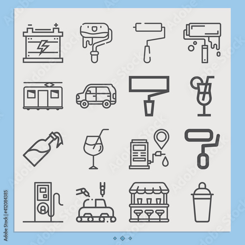 Simple set of rail related lineal icons.