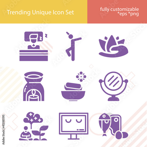 Simple set of imbalance related filled icons.