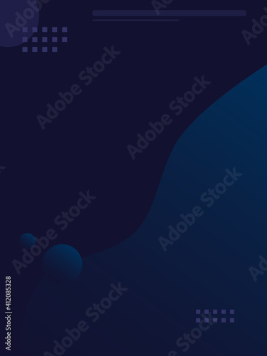 Abstract Wavy Dark Blue Background with Gradient and Shapes Decoration. Geometric Shapes Background with Gradient. Perfect for UI/UX background, background, mobile application background.