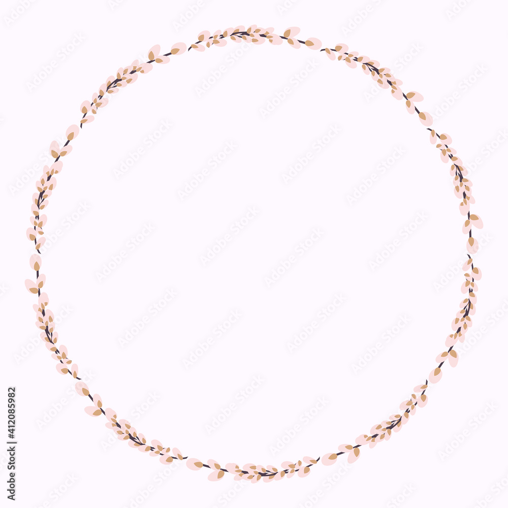 Willow wreath. Round frame made of willow twigs. Willow wreath. Round frame made of willow twigs.