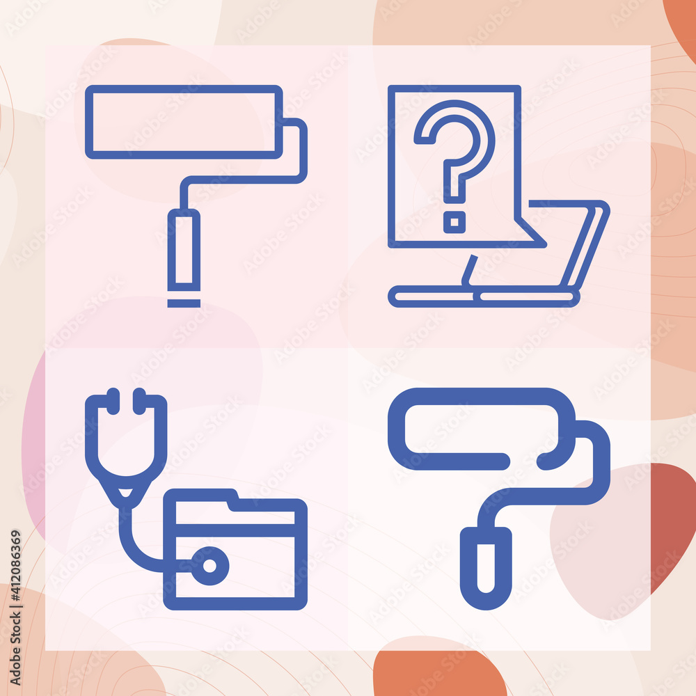 Simple set of drawn related lineal icons Simple set of drawn related lineal icons