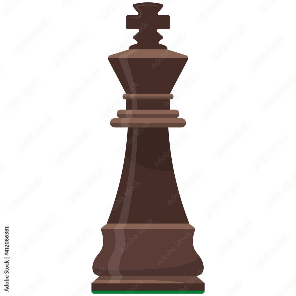 Fototapeta premium King playing chess piece isolated flat vector icon