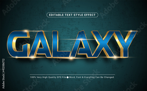 3D Galaxy Royal Blue Text Effect, Editable Text Effect
