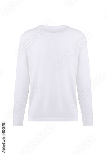 White men's sweatshirt with long sleeves