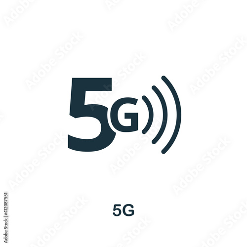 5G icon. Simple element from technology collection. Filled monochrome 5G icon for templates, infographics and banners