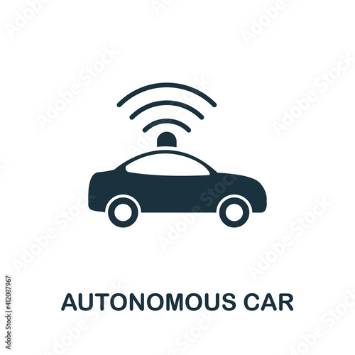 Autonomous Car icon. Simple element from technology collection. Filled monochrome Autonomous Car icon for templates, infographics and banners